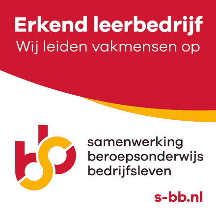 Erkend leerbedrijf, wij leiden vakmensen op. Samenwerking Beroepsonderwijs Bedrijfsleven
